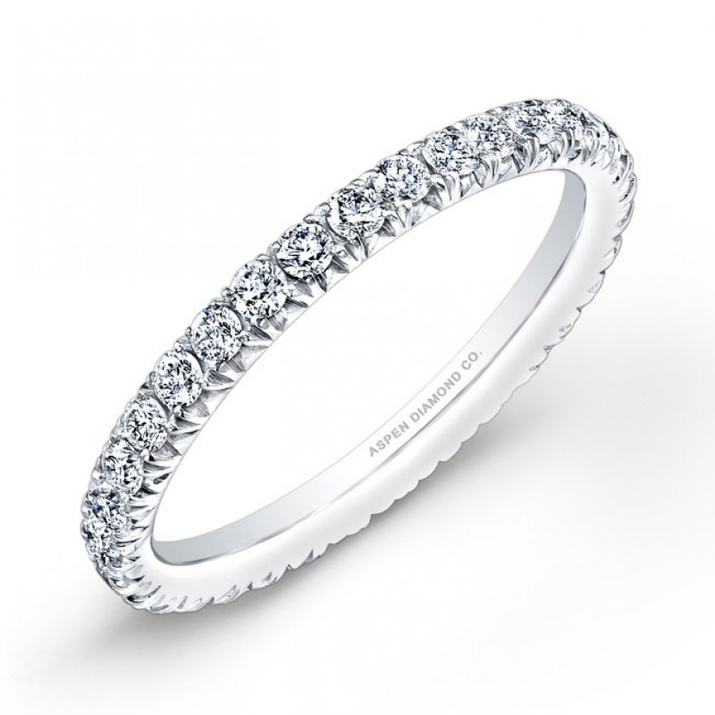 Micropavé Diamond Wedding Band in 18K White Gold