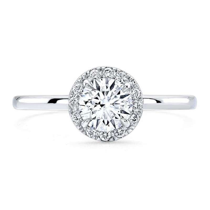 Round Brilliant Diamond Halo Engagement Ring in Platinum