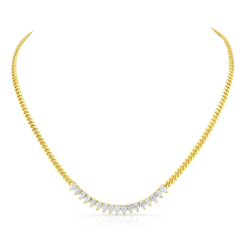 Hand Made Pear Shaped Diamond Choker 