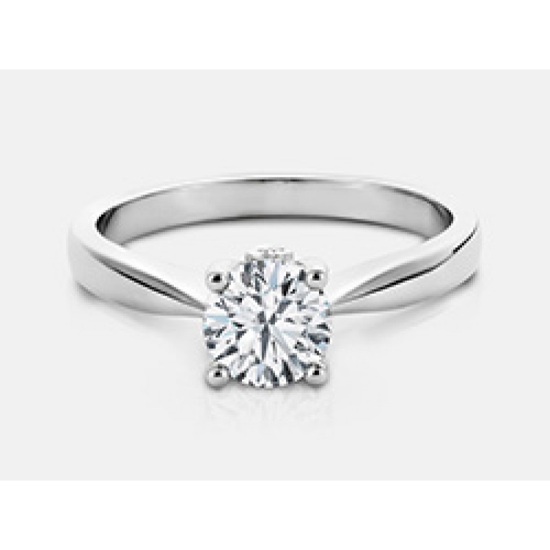 Round Brilliant Diamond Engagement Ring in 18K White Gold